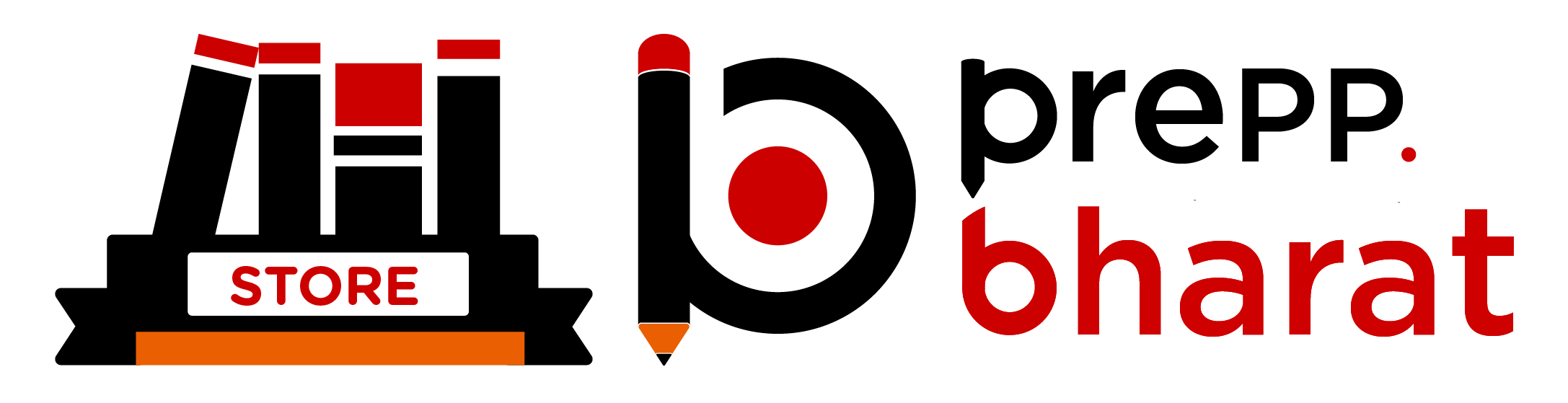 Prepp Bharat Study Material Store Logo – Books and Pencil Design